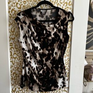 Worthington Brown and Black Animal Print Blouse